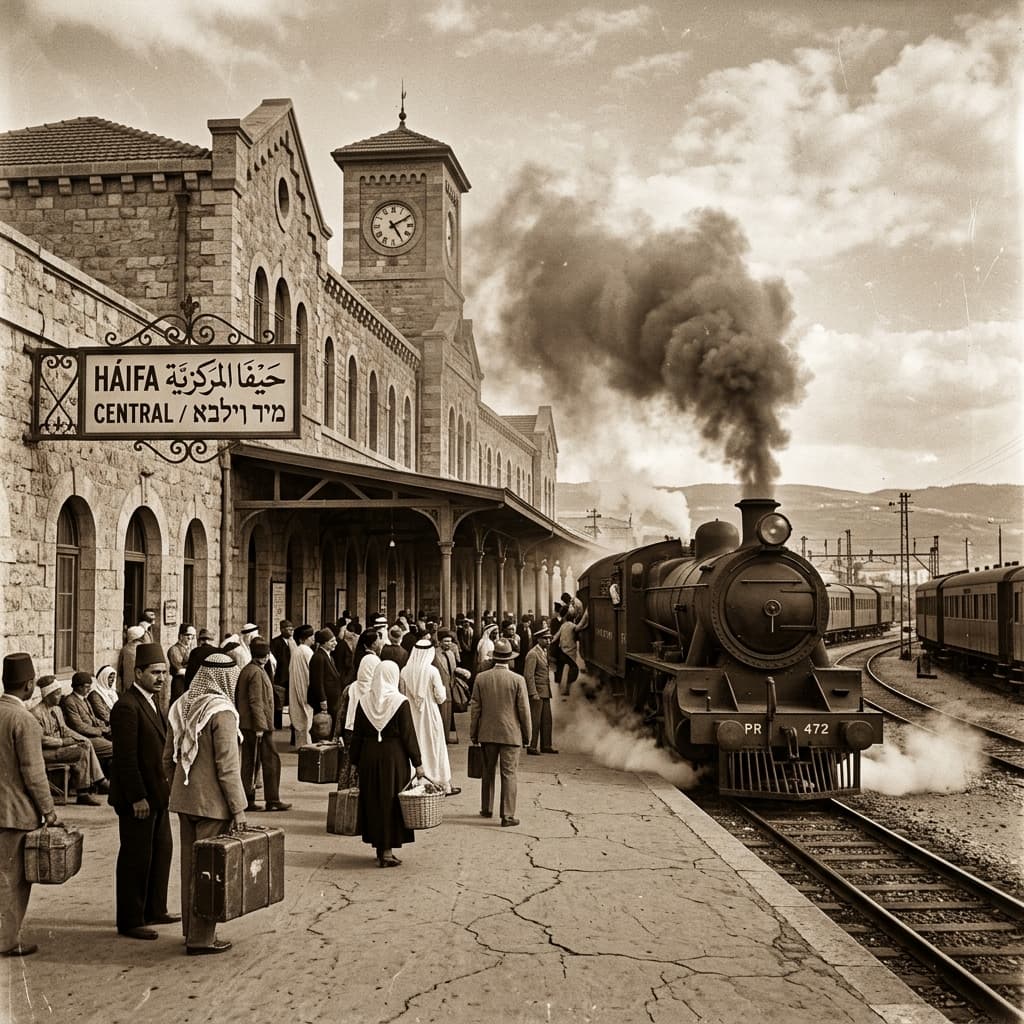 Vintage photograph of the Taurus Express pulling into Qamishli Railway Station